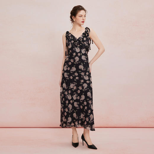 QF876斯尔丽25夏季新款法式浪漫碎花荷叶边裙搭配针织外披连衣裙套装 商品图3