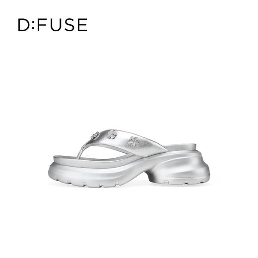Dfuse迪芙斯2025夏季新款百搭休闲凉拖花钻扣厚底百搭人字拖鞋女鞋DFD2110111 商品图10
