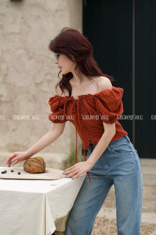 【门店同款】ENJOY夏季“夏日番情”系带波点上衣 162552676 商品图2