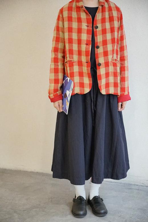 (5折) AEQUAMENTE 圆弧下摆格纹夹克短外套 商品图3