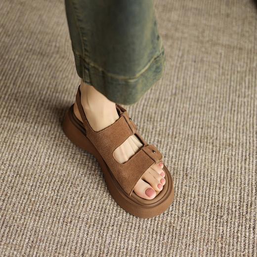 厚底松糕鞋复古风2025新款鞋子女款轻软不累脚5.5CM 商品图1