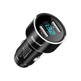 Auto Travel美旅 金属双USB数显车充AT-5003