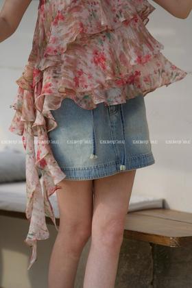 【门店同款】ENJOY夏季系绳牛仔半裙 162404260