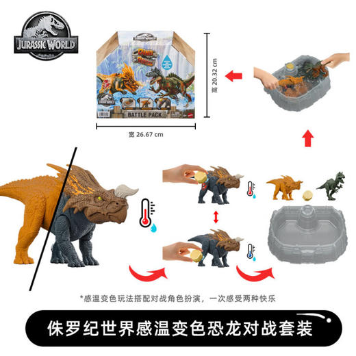 美太 侏罗纪世界感温变色恐龙对战套装MATCJDC59 商品图0