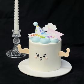 烤爱·我要变强壮·ins风系列·蓝色蛋糕·生日蛋糕/节日蛋糕/聚会/下午茶/呆萌呆萌的好可爱！