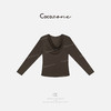 COCO ZONE 刘一一  【天丝羊毛混纺】荡领垂坠感优雅小衫CD2A1051 商品缩略图0