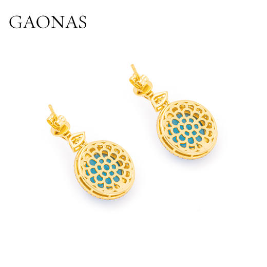 GAONAS  景泰之韵 时尚度假风金色耳环11395EG 商品图2