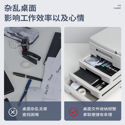 得力9778五层带锁文件柜(灰)1个 商品图1