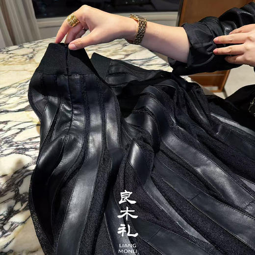 【部分现货】良木礼蕾丝皮半裙（25645） 商品图6