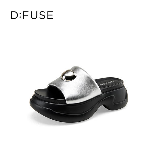 Dfuse迪芙斯2025夏季新款轻盈拖鞋增高厚底鼓棉外穿时尚凉拖DFD2110109 商品图6