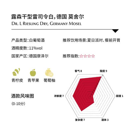 露森干型雷司令白，德国 莫舍尔 Dr. L Riesling Dry, Germany Mosel 商品图1