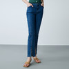 EITIE爱特爱夏季新款时尚高腰开叉显瘦百搭经典牛仔裤7805501 商品缩略图3