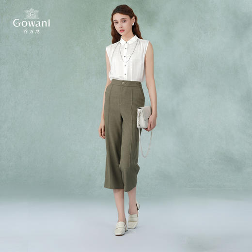 乔万尼阔腿裤夏女新款夏季薄款高腰直筒小个子EF2F403 商品图3
