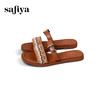 预售7天|Safiya/索菲娅2025民族风编织轻便休闲方头平底高级感一字拖SFD2110365 商品缩略图10