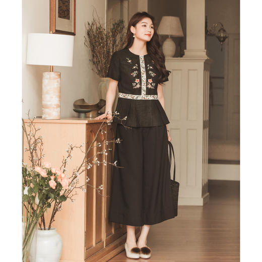 【林栖设计小店】（现货）新中式真丝香云纱衬衣收腰显瘦2025夏季新品短袖上衣女装T1952450 商品图2