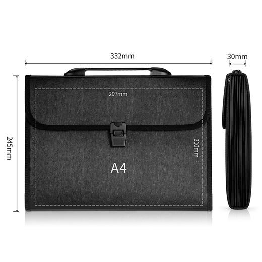 得力5232风琴包(黑)5个装 商品图1