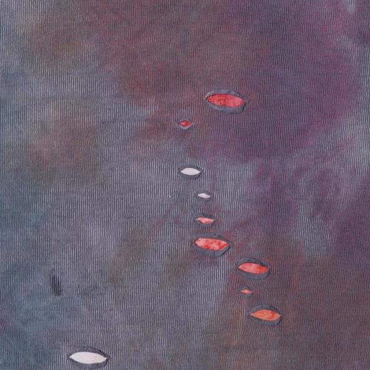 夏季高级感新款美式扎染晕染割破圆领短袖体恤街头做旧宽松上衣 商品图2