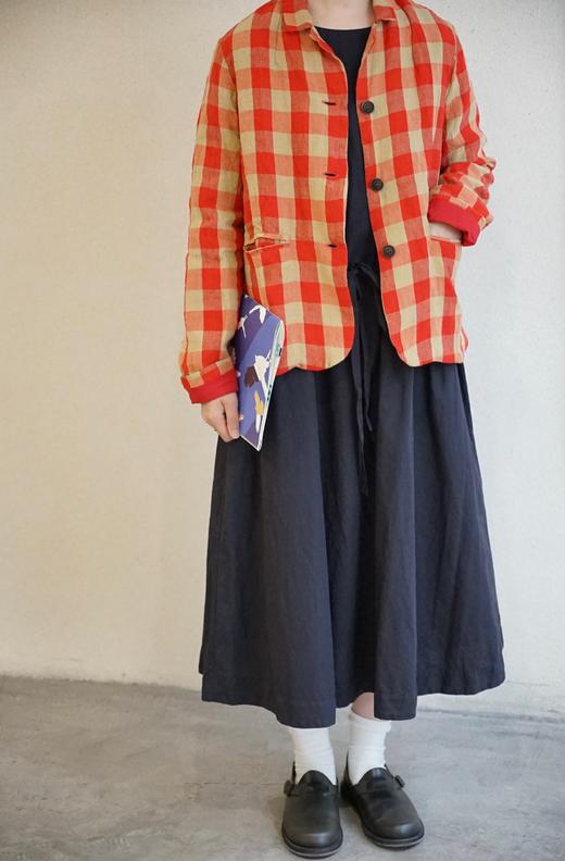 (5折) AEQUAMENTE 圆弧下摆格纹夹克短外套 商品图2