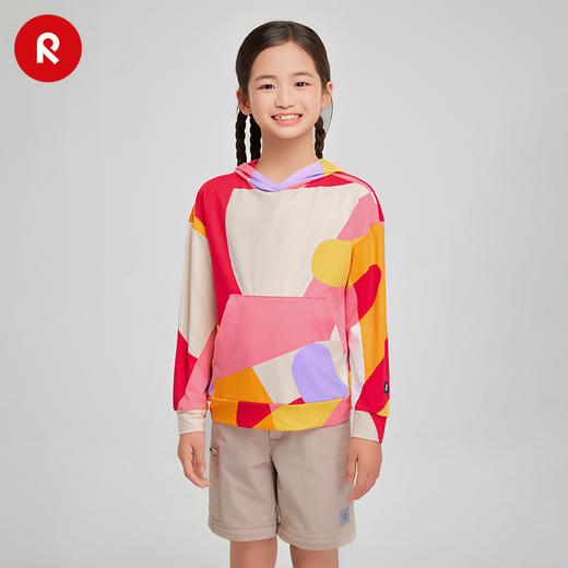 芬兰Reima2025春夏新款男女儿童中童防晒吸湿速干印花针织连帽衫 商品图3