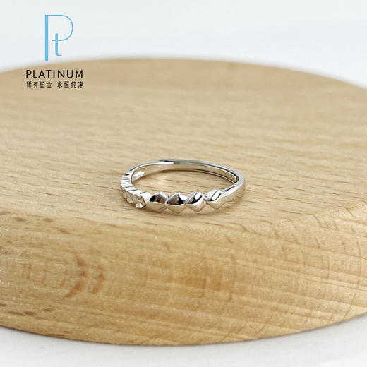 【线上铂金馆】PT950 【国际铂金协会】铂金活口仿钻菱格女戒(BJZ00148)预售产品下单后不退款不退货不换货不补差价) 商品图0