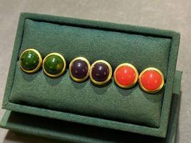 多宝蜡仿古银饰耳钉