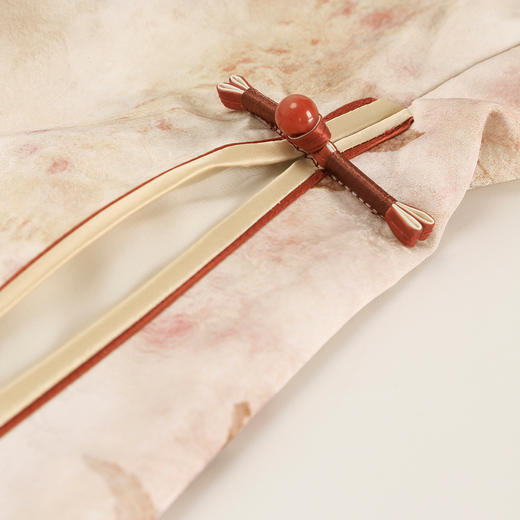 QF822斯尔丽25新款改良式旗袍提花加印花下摆插片A型显瘦浪漫连衣裙 商品图6