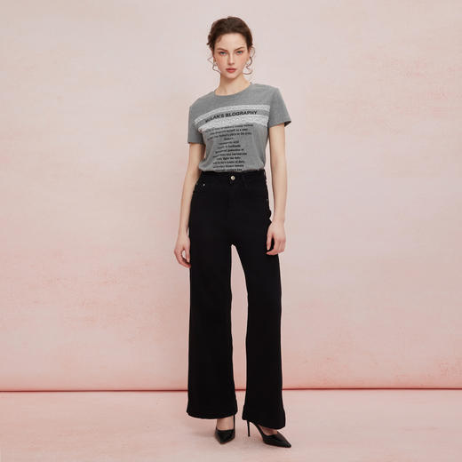 QF305斯尔丽2025夏季新款时尚小个子直筒阔腿女士百搭休闲长款牛仔裤 商品图3