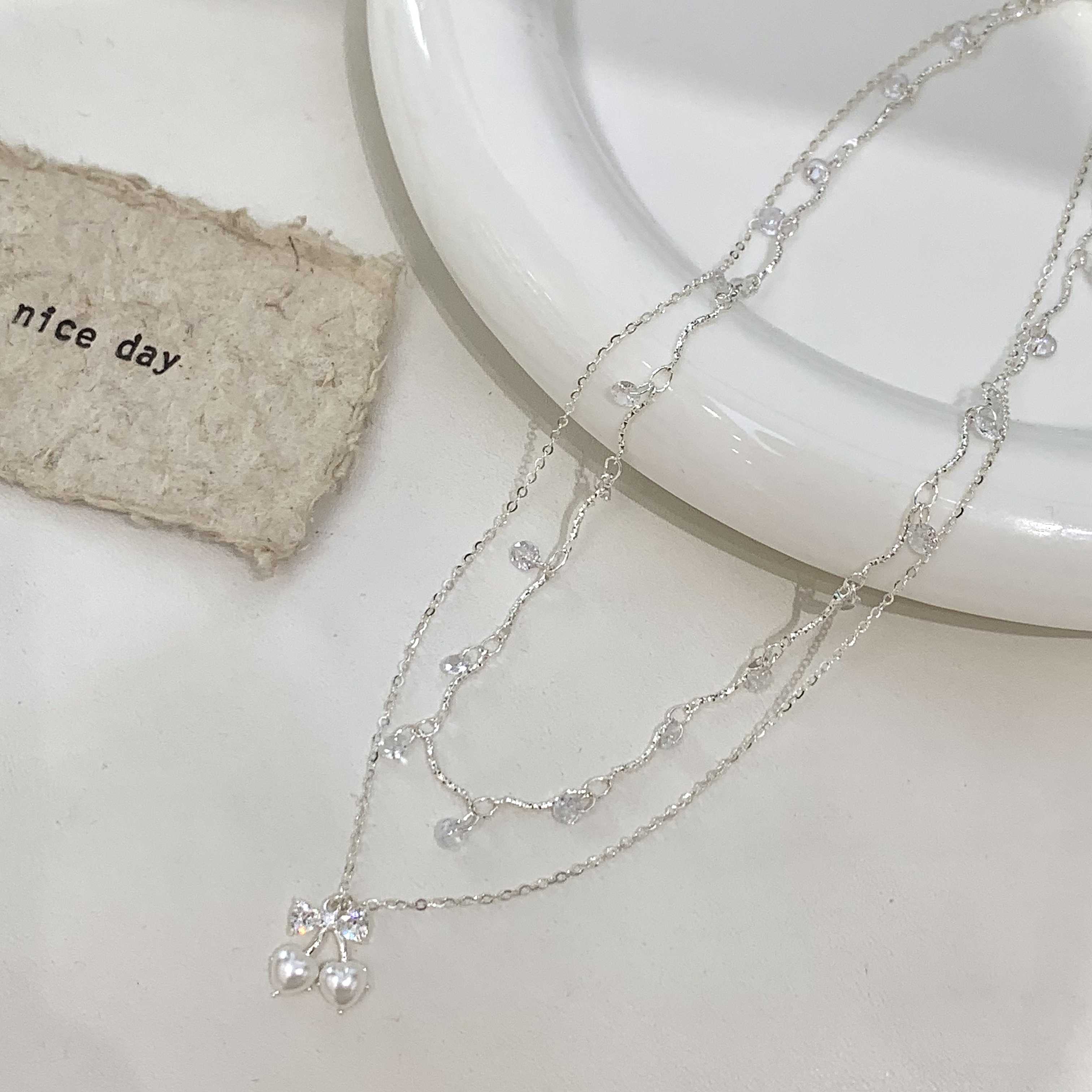 樱桃吊坠时尚叠戴项链6320-