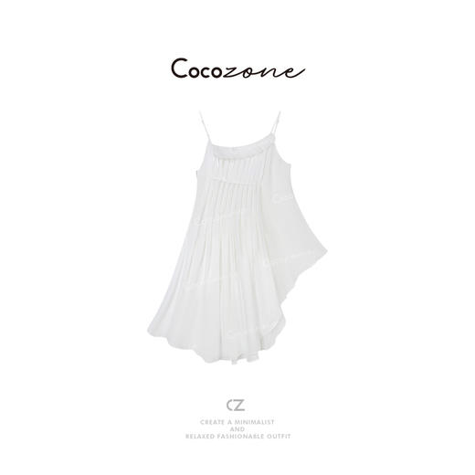 COCO ZONE 刘一一 【100苎麻】复古精致褶皱吊带背心CD1A0814 商品图3