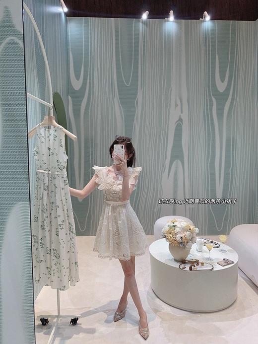 金蘑菇菇 乔治亚 fend*活动穿的小裙子/ 重工 V领花朵刺绣连衣裙 商品图4