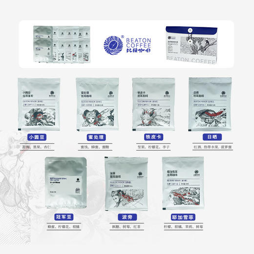 新品挂耳咖啡综合装 黑咖啡粉 新鲜烘焙多款风味混合装10克*16袋 商品图2