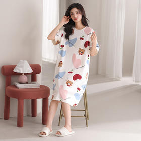 法黛琪夏季纯棉套头睡裙女