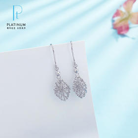 【限时8.8折】【线上铂金馆】PT950 #绕线 【国际铂金协会】铂金镂空绕线几何菱形耳饰耳吊耳钩(BES00270)预售产品下单后不退款不退货不换货不补差价)