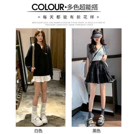 白色蕾丝短裙女夏季2025新款高腰芭蕾风蛋糕裙a字蓬蓬半身裙 商品图2