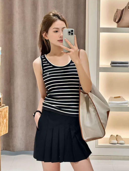 【有货 拍下改价】  IC之禾宽条 超复古撞色条纹 棉弹罗纹背心 商品图8