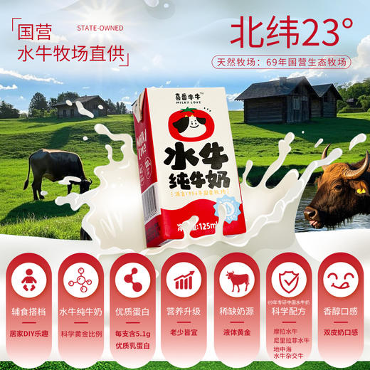 喜番牛牛水牛纯牛奶mini125ml*9 商品图1