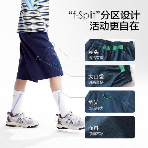 fx-【凉感】咕噜日记童装儿童凉感短裤男童休闲中裤2025夏季户外裤子PXK2522 商品图4
