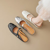 【预售5天】夏软面羊皮平底内增高3.5cm玛丽珍凉鞋女折皱纹法式一字带拖鞋OFSM&6900 商品缩略图2