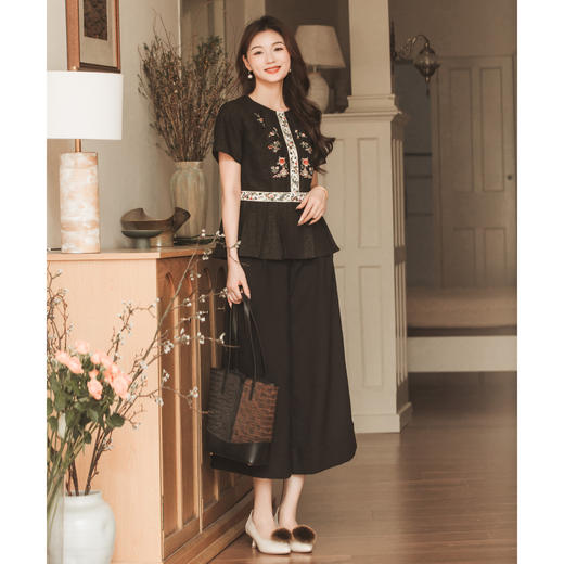 【林栖设计小店】（现货）新中式真丝香云纱衬衣收腰显瘦2025夏季新品短袖上衣女装T1952450 商品图3