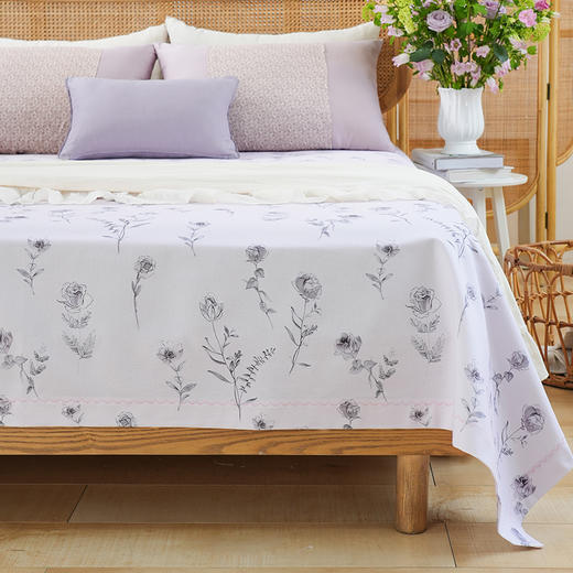 玫瑰时光系列床单单件纯棉100全棉老粗布单人双人四季通用高端定制 商品图2