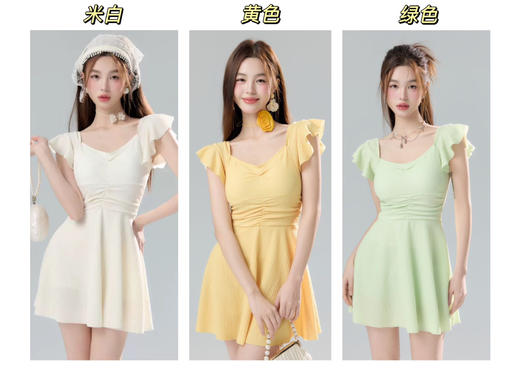 【Im Presionismo 印象主义 小清新少女范连体泳衣系列】不撞款减龄少女感泳衣!玩水亮眼战袍:有质感的泳衣，速干面料有厚度个回弹性好身材包容度高舒适不東缚个带无钢圈胸垫设计，舒适全包裹 商品图1