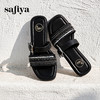 预售7天|Safiya/索菲娅2025民族风编织轻便休闲方头平底高级感一字拖SFD2110365 商品缩略图8