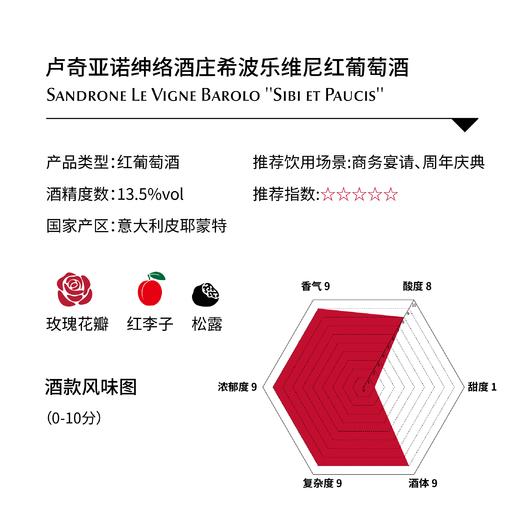 卢奇亚诺绅络酒庄希波乐维尼红葡萄酒 Sandrone Le Vigne Barolo ''Sibi et Paucis'' 商品图1