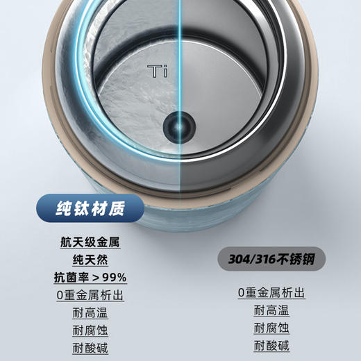 特美刻丨TW60191Ti 高奢纯钛 养生焖茶杯 泡茶杯 保温杯 带过滤 410ml 多色可选 商品图7