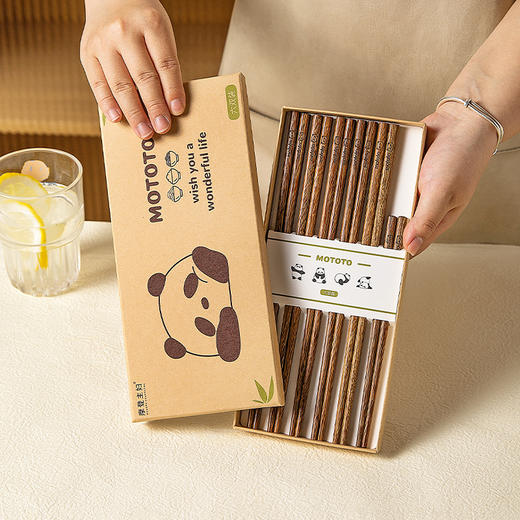 摩登主妇mototo鸡翅木筷子家用高档抗菌防霉家庭专人专用儿童筷子 商品图0