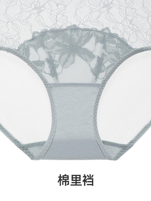 【叛逆新娘-白鸢尾】遐婚纱内裤女夏透气速干性感睫毛蕾丝平角裤 商品图3