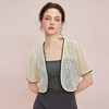 QF103斯尔丽2025夏季新款蕾丝外搭披肩小衫撞色边宽松百搭开衫空调衫 商品缩略图2
