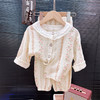 【满印图案家居服套装~】夏季纱布睡衣 儿童纯棉a类 纱布家居服套装 女童薄款花边开衫两件套-QQ 商品缩略图7