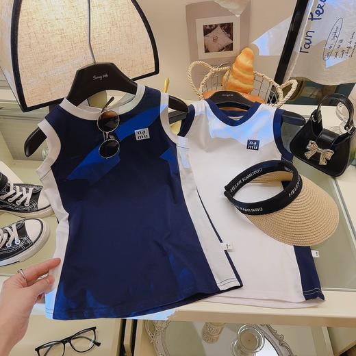 【秒杀】巴鲁熊女童连衣裙夏装新款纯棉拼色背心裙中长款女宝宝直筒裙无袖T恤裙80-150 商品图8