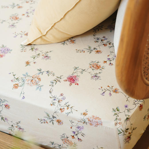 蔷薇系列床笠纯棉100全棉四季通用单件床罩复古碎花高端轻奢定制 商品图2